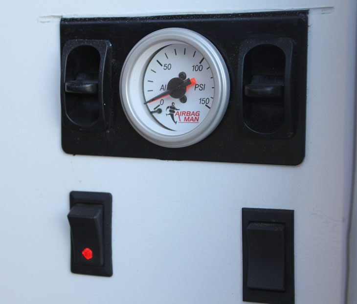 Control panel for airbag suspension