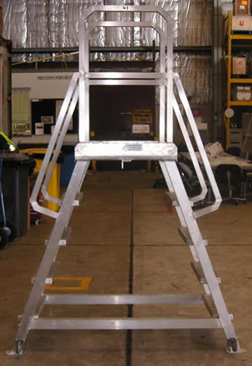 Custom aluminium a-frame stand side view