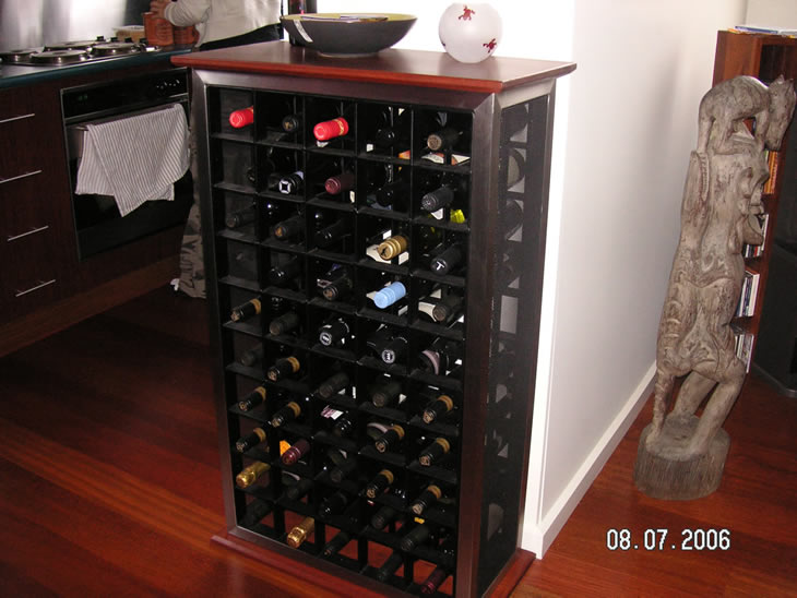 custom wine rack made from steel