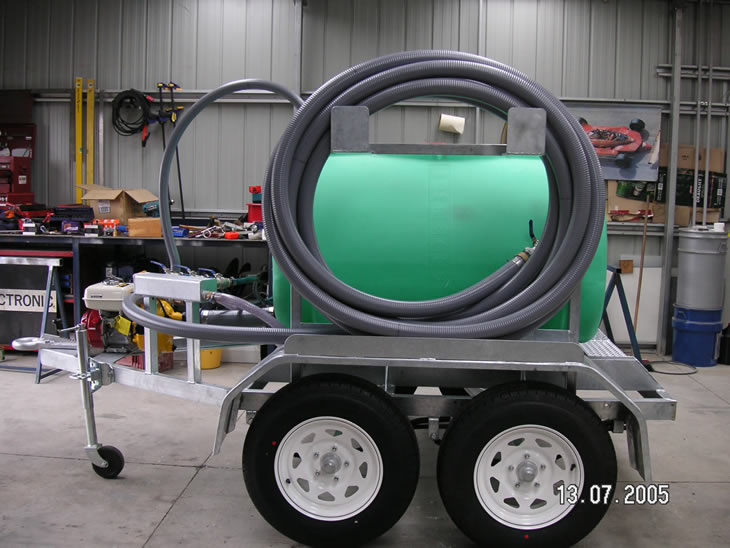 water cart left side view